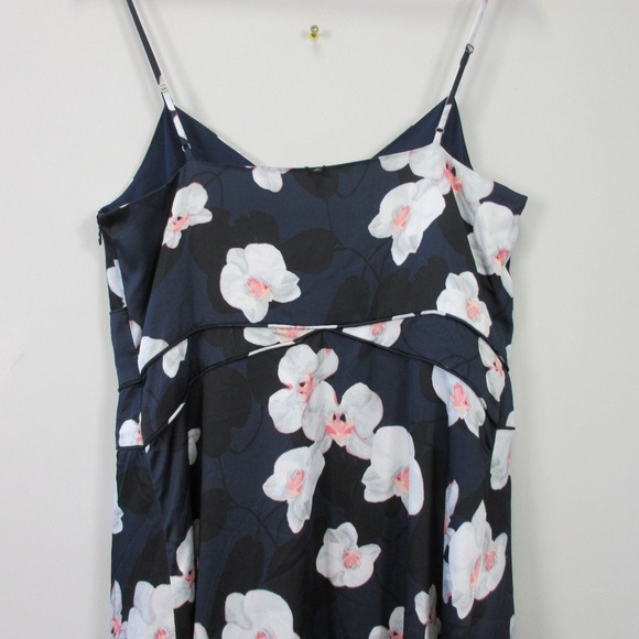 Banana Republic Strappy Slit Slip Dress 10 Blue Floral Maxi Guest Party 340 - Picture 7 of 12